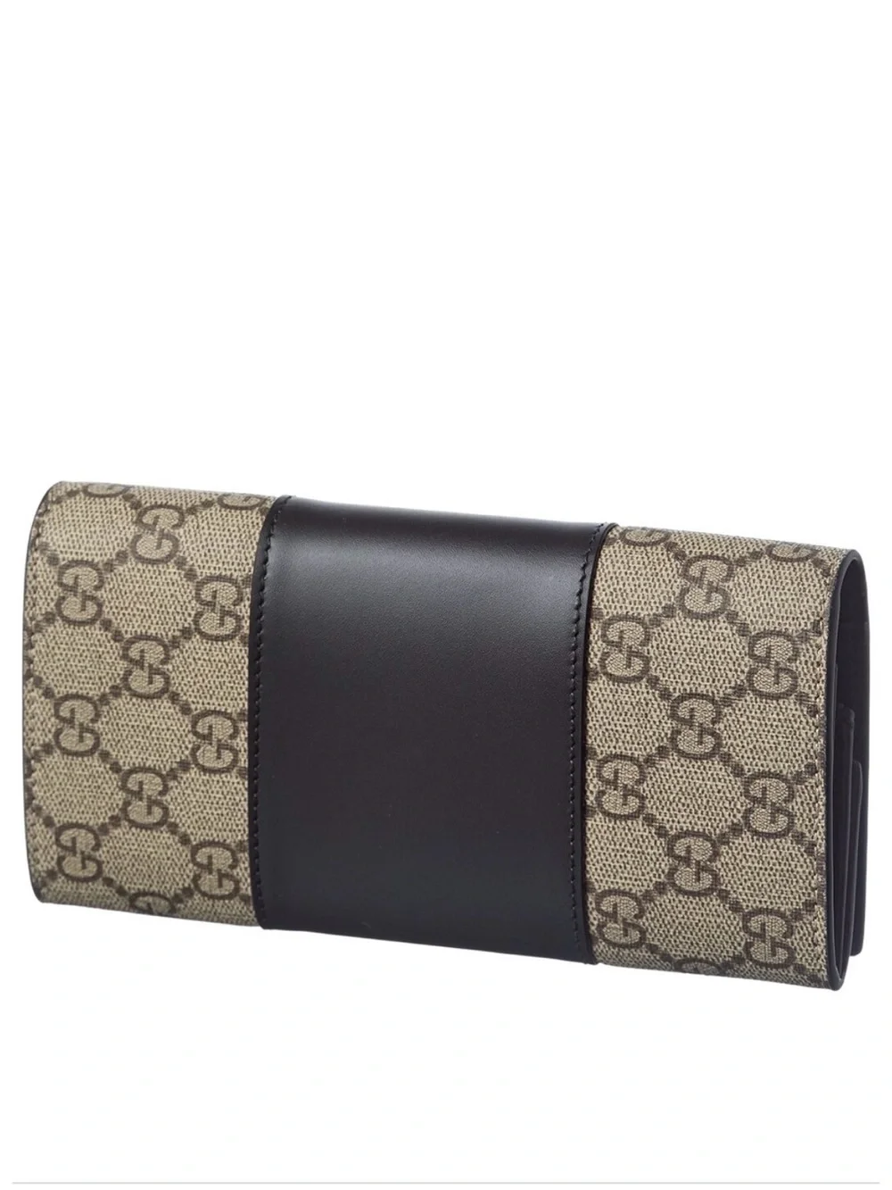 Gucci Woman’s Beige GG Canvas Wallet with Black Leather Accent - Picture 2 of 7
